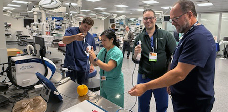 Photo of residents working in the Simulation Center
